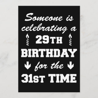 Feiern 29. Geburtstag 31. Einladung