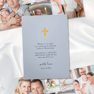 Feiern 6 Foto Pink Danke Blue Dreifach Gefaltete Karte