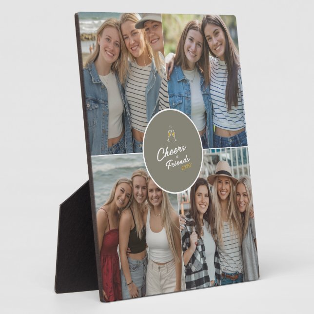 Feiern an Freunde 4 Foto Collage Chic Freundschaft Fotoplatte (Seite)