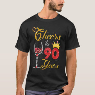 Feiern auf 90 Jahre 1932 90. Geburtstag Wein Diama T-Shirt