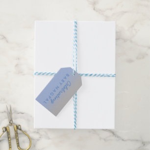 Feiern Baby Blue Silver Ombre Duschgiftmarke Geschenkanhänger