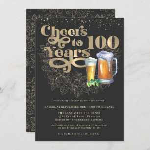 Feiern bis 100 Jahre Meilenstein Geburtstagsparte Einladung