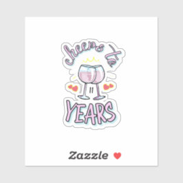 Feiern bis 11 Jahre Champagner zum Hochzeitstag Aufkleber