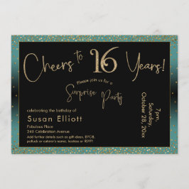 Feiern bis 16 Jahre Überraschung Geburtstag Aquama Einladung