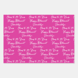 Feiern bis 20 Jahre Pink Lavender Happy Rentierung Geschenkpapier Set