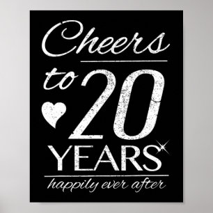 Feiern bis 20 Jahre Verheiratete Paare 20. Hochzei Poster