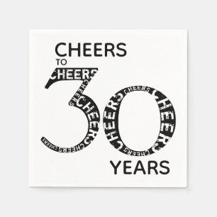 Feiern bis 30 Jahre Schwarz-weiß 30. Geburtstag Serviette