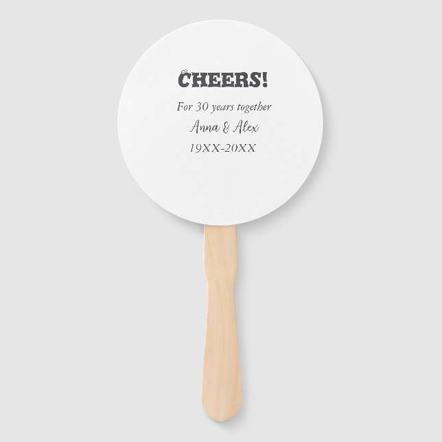 Feiern bis 30 Jahre zusammen Jubiläum geben den Na Fächer (Vorderseite)