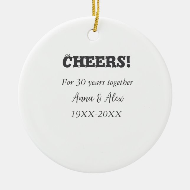 Feiern bis 30 Jahre zusammen Jubiläum geben den Na Keramik Ornament (Vorne)