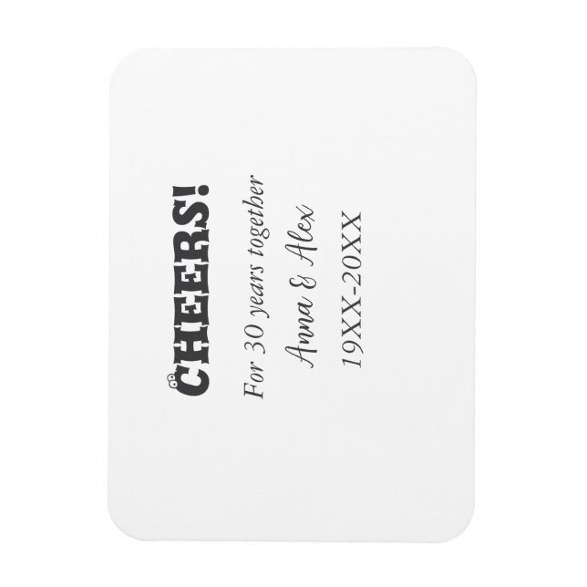 Feiern bis 30 Jahre zusammen Jubiläum geben den Na Magnet (Vertikal)