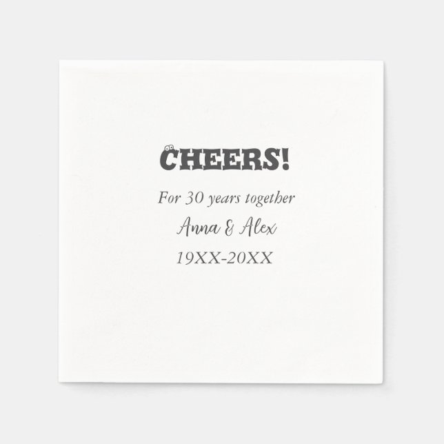 Feiern bis 30 Jahre zusammen Jubiläum geben den Na Serviette (Vorderseite)