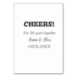 Feiern bis 30 Jahre zusammen Jubiläum geben den Na Tischnummer