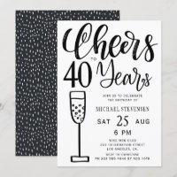 Feiern bis 40 Jahre schwarz-weiß Geburtstagsparty