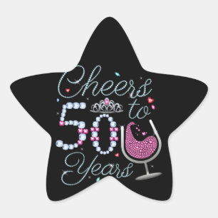 Feiern bis 50 Jahre 50. Geburtstagsparty Star Stic Stern-Aufkleber