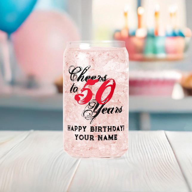 Feiern bis 50 Jahre Brauch Happy Birthday Glas (Insitu (Baby Party))