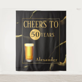 Feiern bis 50 Jahre Mens Fab Geburtstag Wandteppich