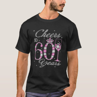 Feiern bis 60 Jahre 60. Geburtstag Königin trinken T-Shirt