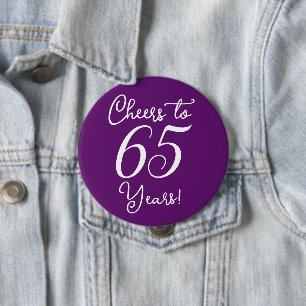 Feiern bis 65 Jahre Herbst Lila Geburtstagspartei Button