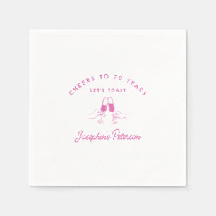 Feiern bis 70 Jahre Rosa 70. Geburtstag Custom Serviette