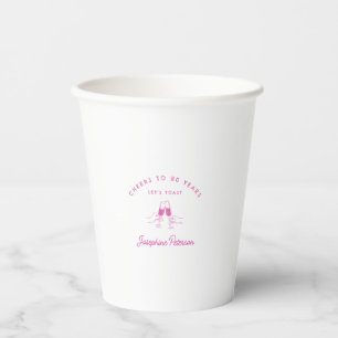 Feiern bis 80 Jahre Pink 80. Geburtstag Custom Pappbecher