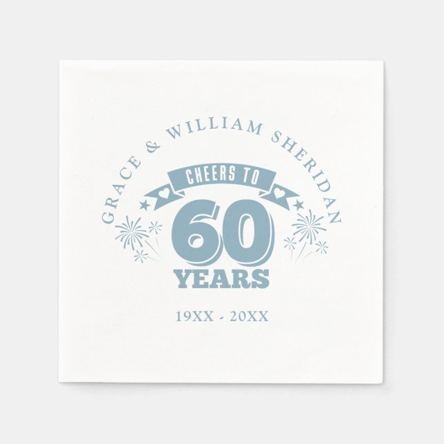 Feiern bis zum 60. Hochzeitstag Serviette (Vorderseite)