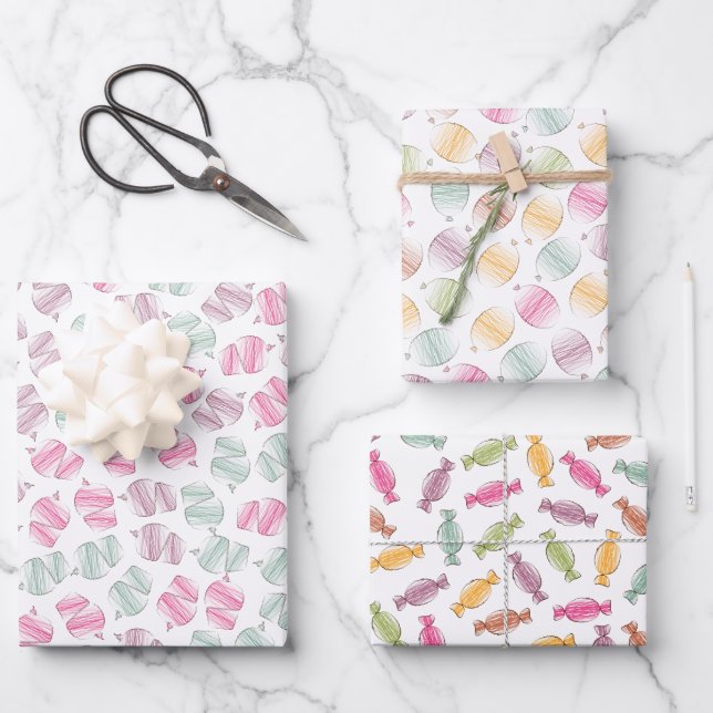 Feiern Cupcakes, Balloons und Toffs Niedlich Geschenkpapier Set (Vorderseite)