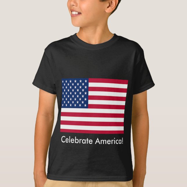 Feiern der amerikanischen Flagge T-Shirt (Vorderseite)