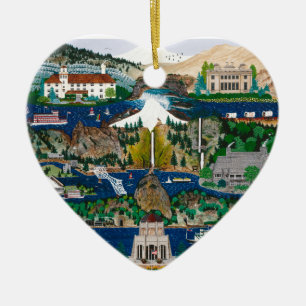 Feiern der Columbia River Schlucht Keramikornament