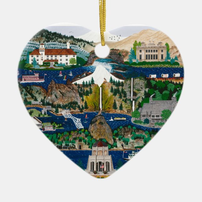 Feiern der Columbia River Schlucht Keramikornament (Vorne)