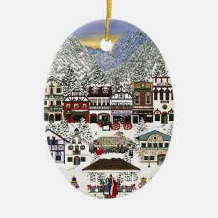 Feiern der Feiertage in Leavenworth Keramikornament