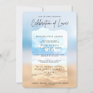Feiern der Hochzeit am Liebe Beach Einladung