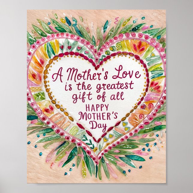Feiern der Liebe der Mama: Blumenwall Art für Mutt Poster (Vorne)