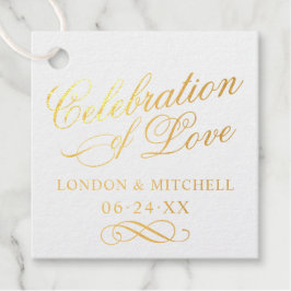 Feiern der Liebe Elegant Wedding Monogram Gold Geschenkanhänger