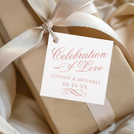Feiern der Liebe Rose Gold Wedding Monogramm Geschenkanhänger