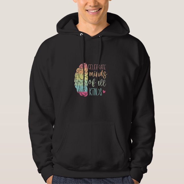 Feiern der Neurovielfalt Minds aller Art von Autis Hoodie (Vorderseite)