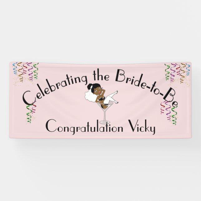 Feiern der Schwarzen Braut zum Duschen / Party Banner (Horizontal)