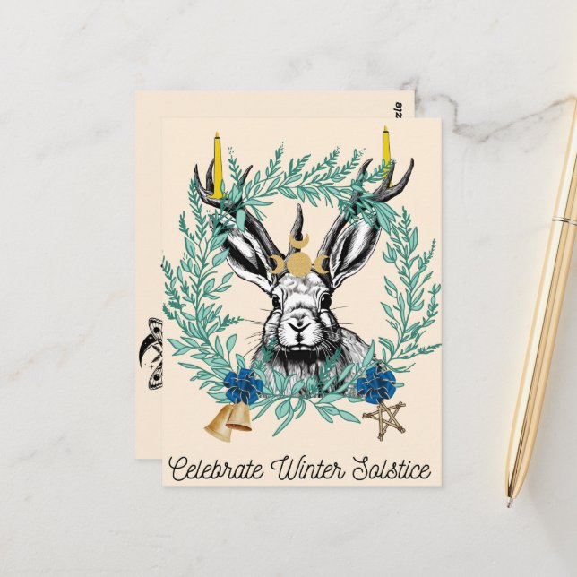 Feiern der Wintersonnenwende Postkarte (Vorderseite/Rückseite Beispiel)