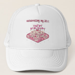 Feiern des 21. Las Vegas BIRTHDAY MIRL Hat Truckerkappe