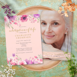 Feiern des blush pink goldbläsernen Fotos Einladung