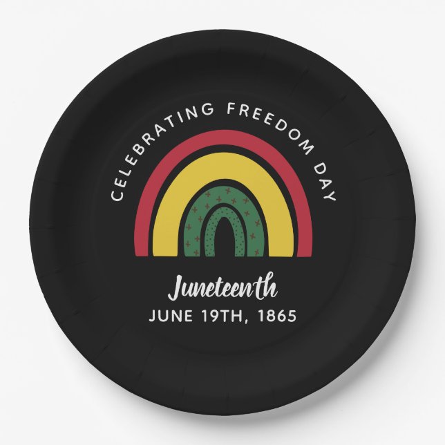 Feiern des Freiheitstages im Juni 1895 Regenbogen Pappteller (Vorderseite)