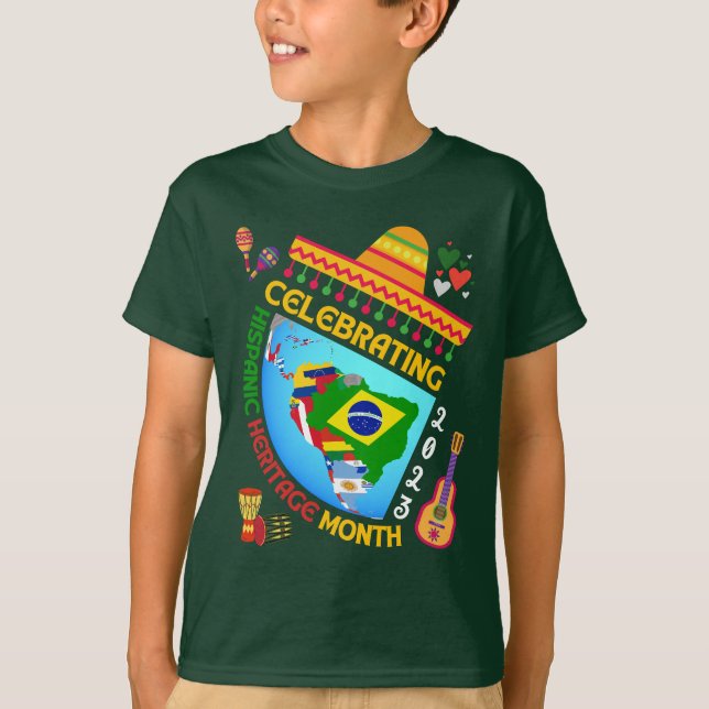 Feiern des HISPANISCHEN ERBES MONAT UNISEX Kids T-Shirt (Vorderseite)