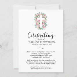 Feiern des Lebens, Kreuz der Rose, Foto, Beerdigun Einladung