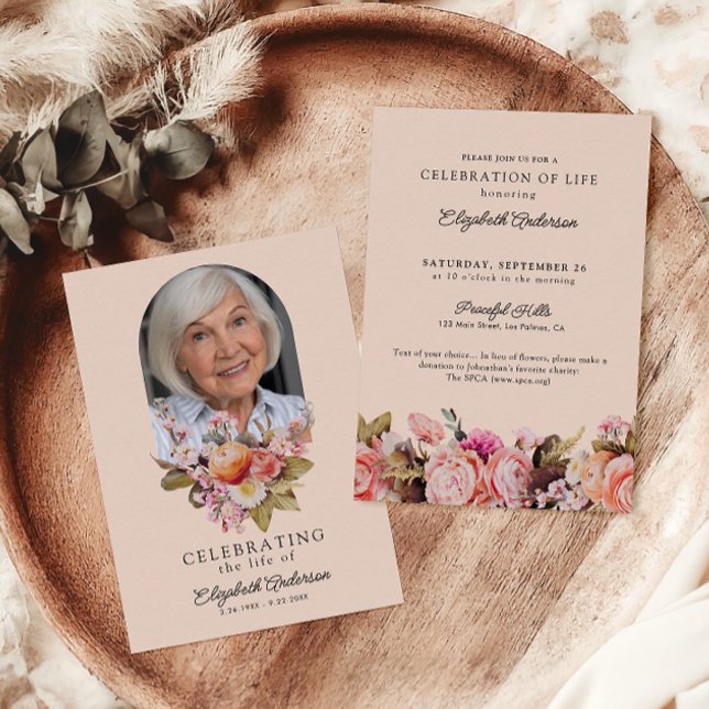 Feiern des Lebens Rosen & Peonies, Blüten Einladung (Von Creator hochgeladen)