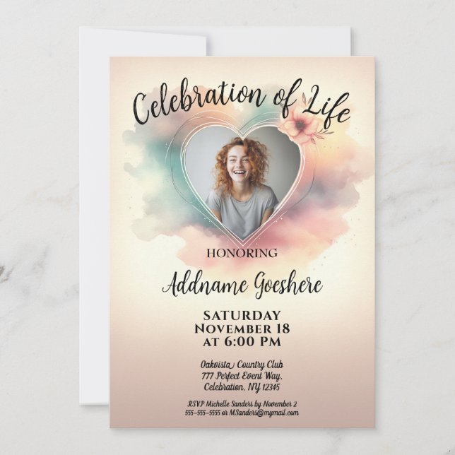 Feiern des Lebens - ruhige See Einladung (Vorderseite)