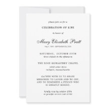 Feiern des Lebens Schwarz-weiß Elegante Beerdigung