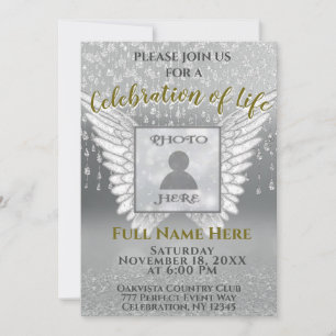 Feiern des Lebens - Silver and Gold Add Foto Einladung