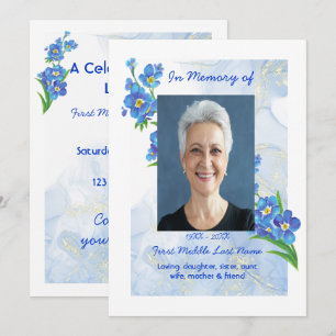 Feiern des Lebensdienstes Vergessen Sie mich nicht Einladung