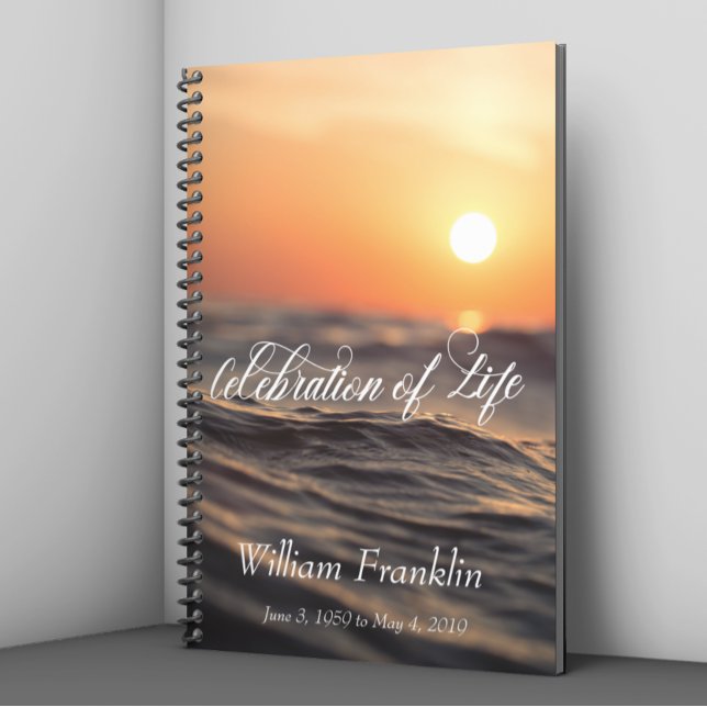Feiern des "Life Ocean Sunset Sea Guest Book" Notizblock (Von Creator hochgeladen)