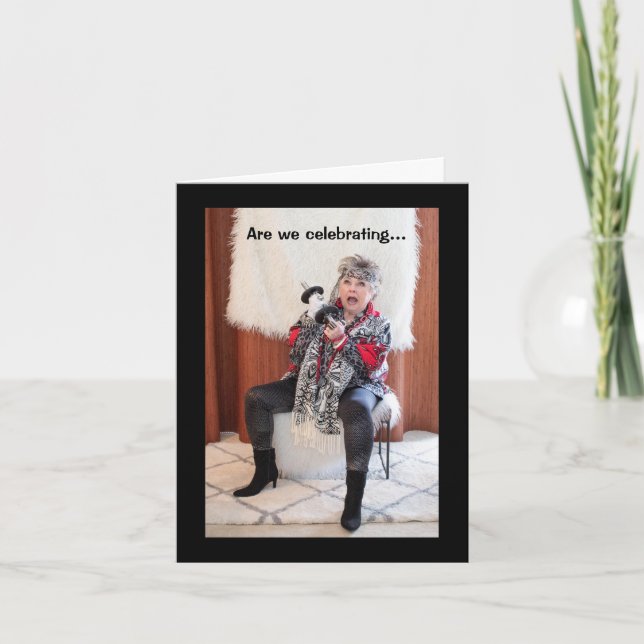 Feiern des neuen oder Überlebens des alten Jahres Karte (Vorderseite)