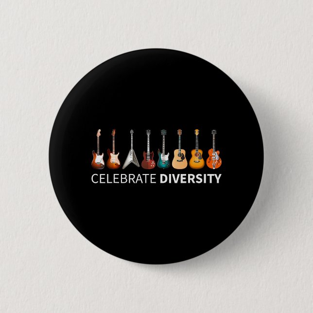 feiern Diversity Gitarre könnte ich aussehen, als  Button (Vorderseite)